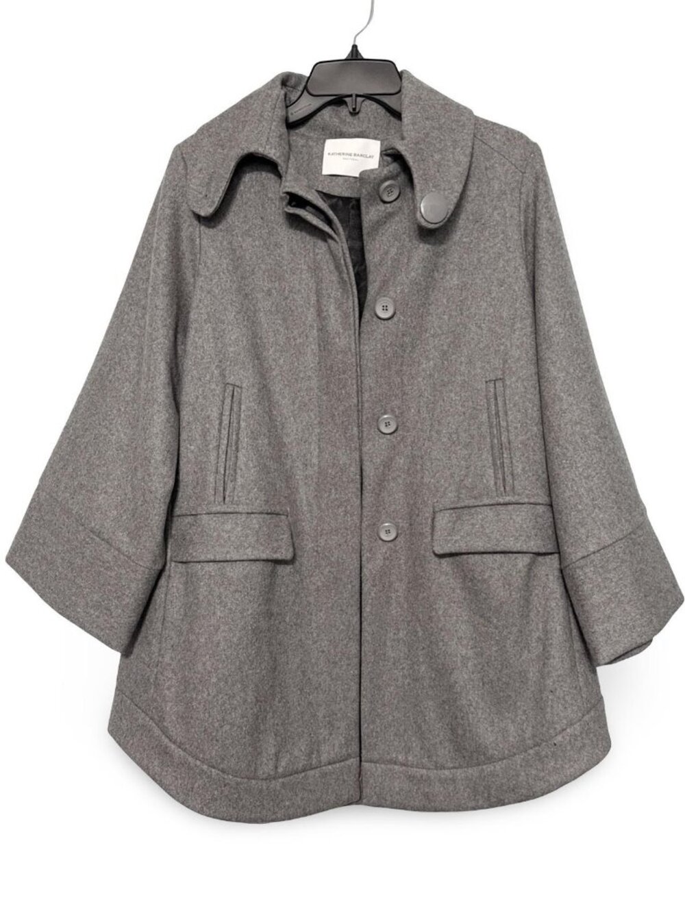 Katherine Barclay Montreal Wool Blend Overcoat Jacket Womens M Gray Coat NWT
